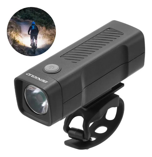 Luz De Bicicleta Delantera Recargable Usb Negro